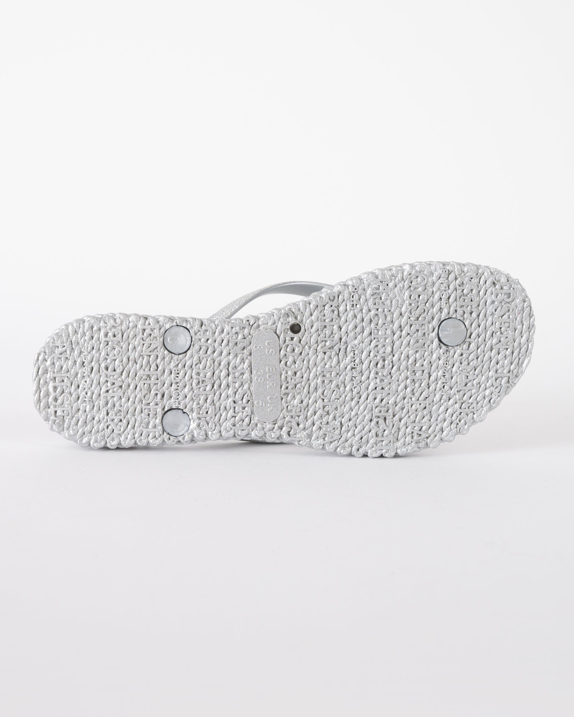 Sole of Ilse Jacobsen Cheerful Glitter Womens Flip Flops in Silver