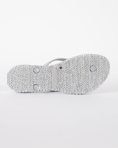 Sole of Ilse Jacobsen Cheerful Glitter Womens Flip Flops in Silver