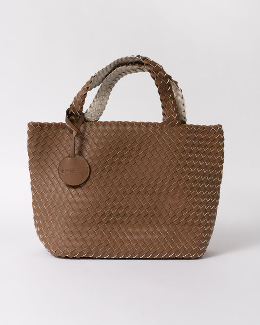 Ilse Jacobsen Reversible Braided Shopper in Goldy Sand Dollar Metallic 256133