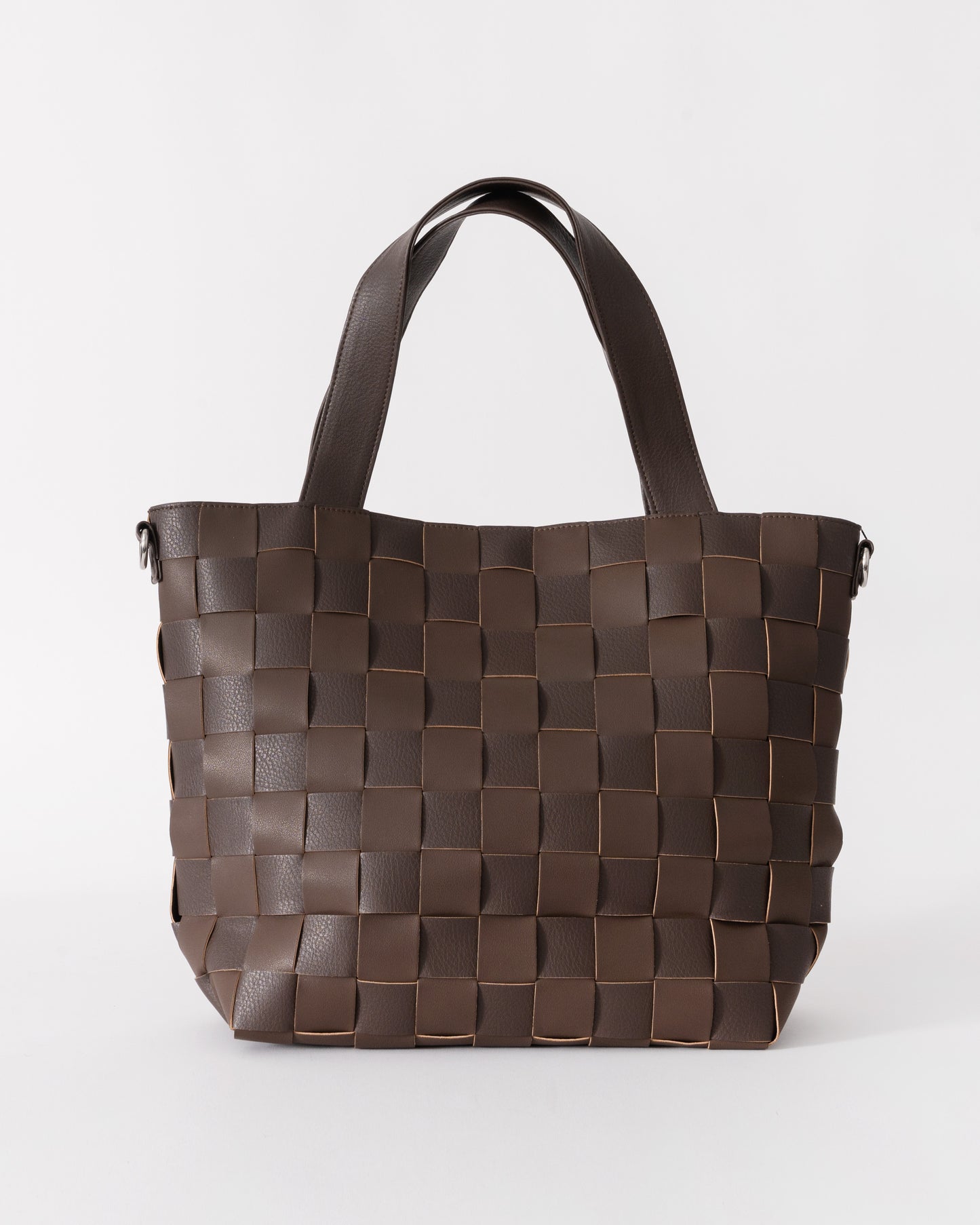 CHIP11 Braided Cross-Body Shopper in Chocolate Brown 229