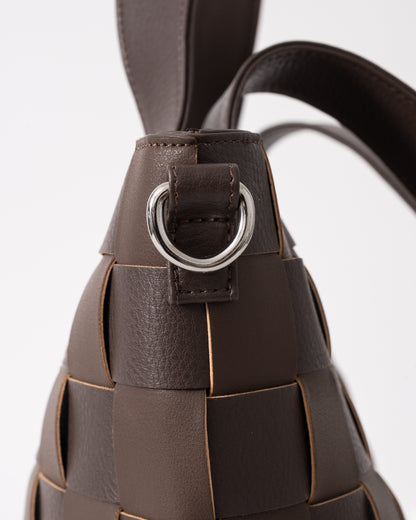 Ilse Jacobsen Chip Braided Cross-Body Shopper - Chocolate Brown 229 - CHO - Designer Womens Tote Bags