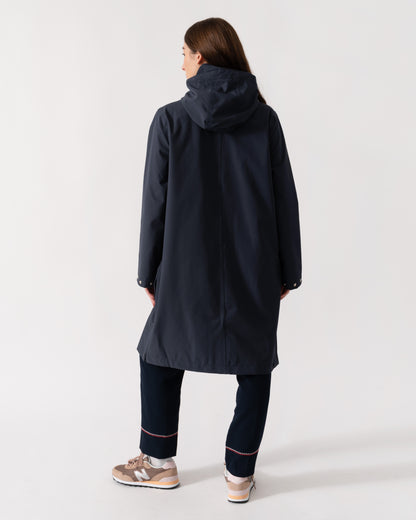 Ilse Jacobsen Daybreak Womens Long Softshell Raincoat - Dark Indigo 660