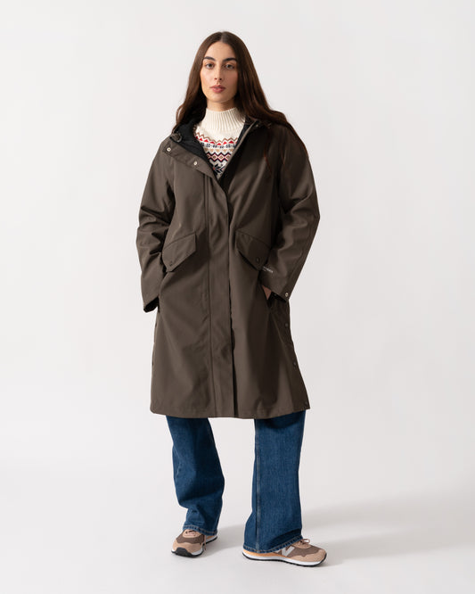 Ilse Jacobsen Daybreak Womens Long Softshell Raincoat - Wren 259