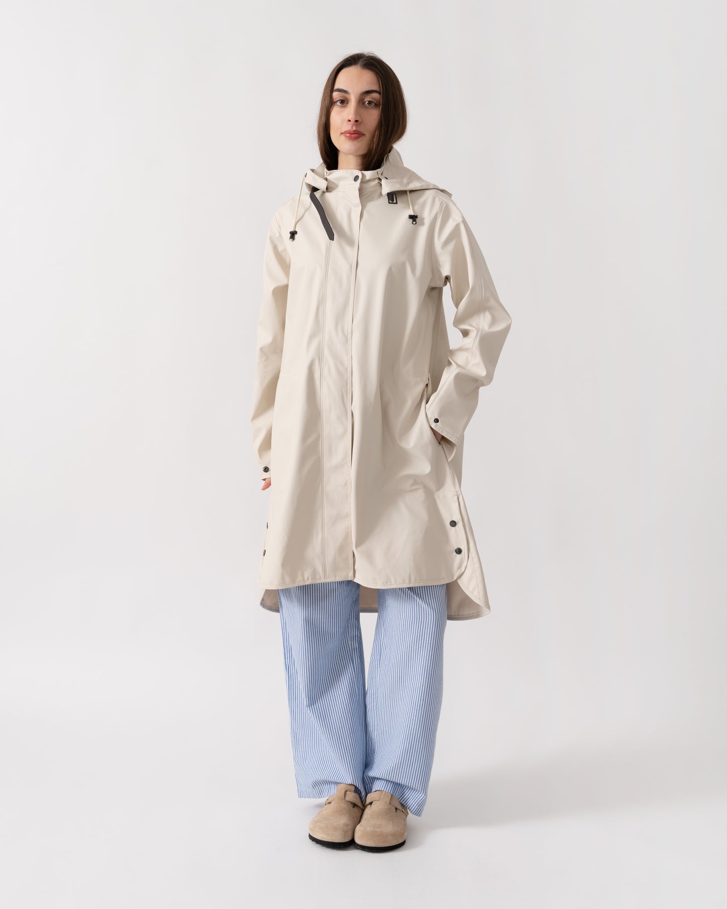 Ilse Jacobsen Rain Womens A-Line Rubberised Raincoat - Milk Creme 121