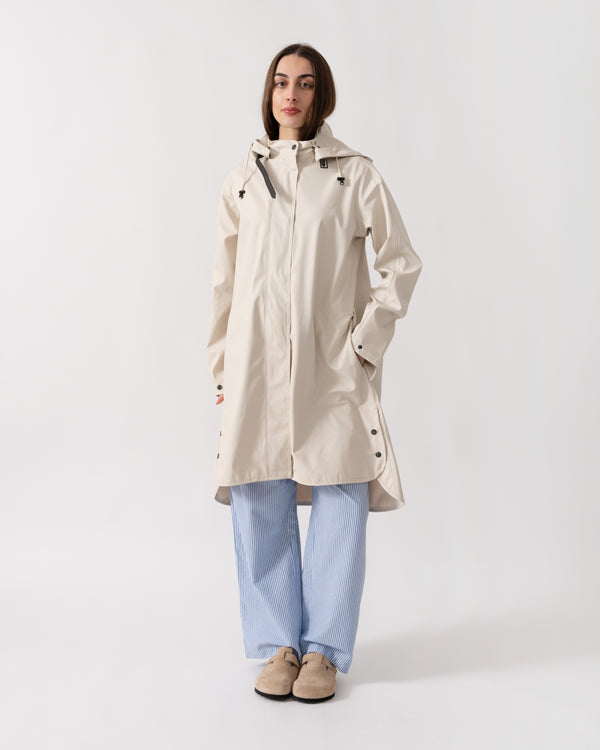 Ilse Jacobsen Rain Womens A-Line Rubberised Raincoat - Milk Creme 121