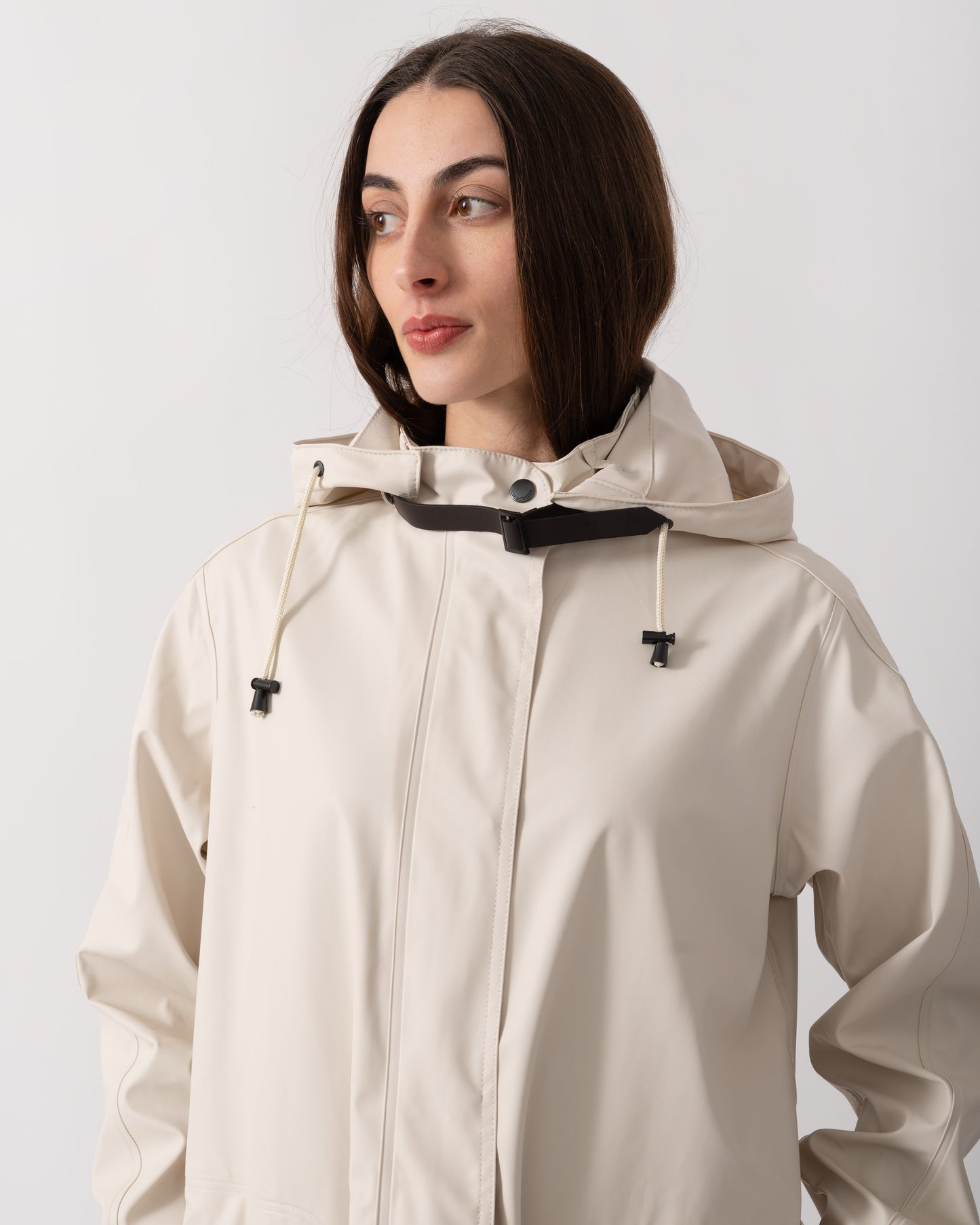 Ilse Jacobsen Rain Womens A-Line Rubberised Raincoat - Milk Creme 121