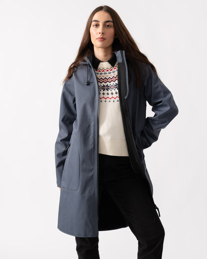 Ilse Jacobsen Rain Womens A-Line Softshell Raincoat - Ombre Blue 604