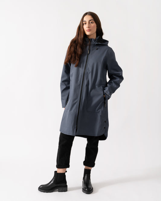 Ilse Jacobsen Rain Womens A-Line Softshell Raincoat - Ombre Blue 604