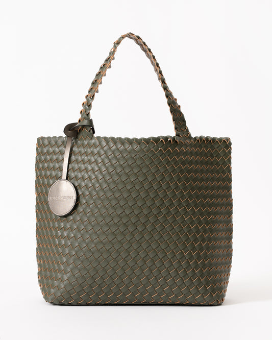 Ilse Jacobsen Reversable Womens Braided Shopper - Army Gun Metal 410718