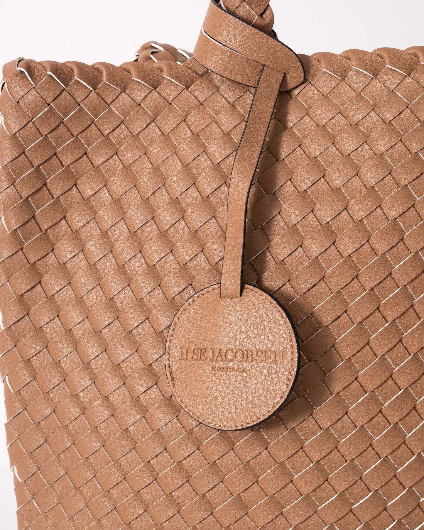 Ilse Jacobsen Reversible Braided Shopper - Mocca Metallic Mocca 248728 - CHO - Designer Womens Tote Bags