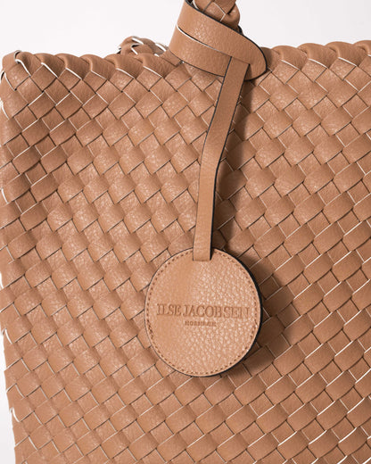 Ilse Jacobsen Reversible Braided Shopper - Mocca Metallic Mocca 248728 - CHO - Designer Womens Tote Bags
