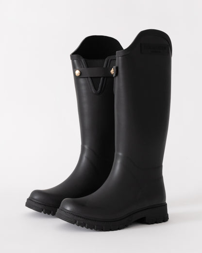 RUBSWIFT02 Asymmetric Rain Boot in Black