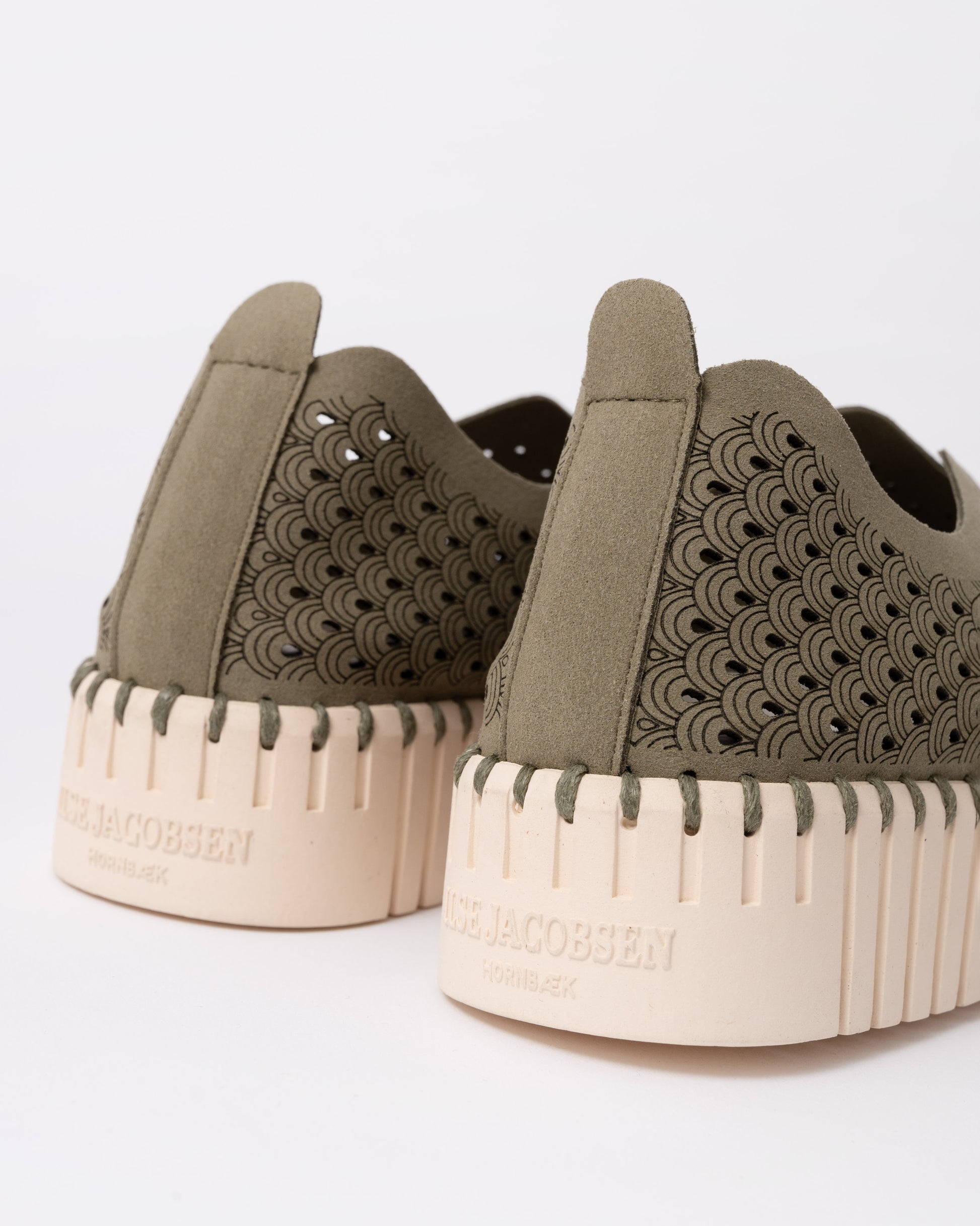 Tulip Slip-In Womens Platform Shoes in Army 410 - heel