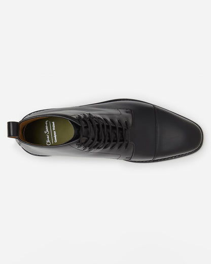 Oliver Sweeney Inglesham Mens Antiqued Calf Leather Boots - Black