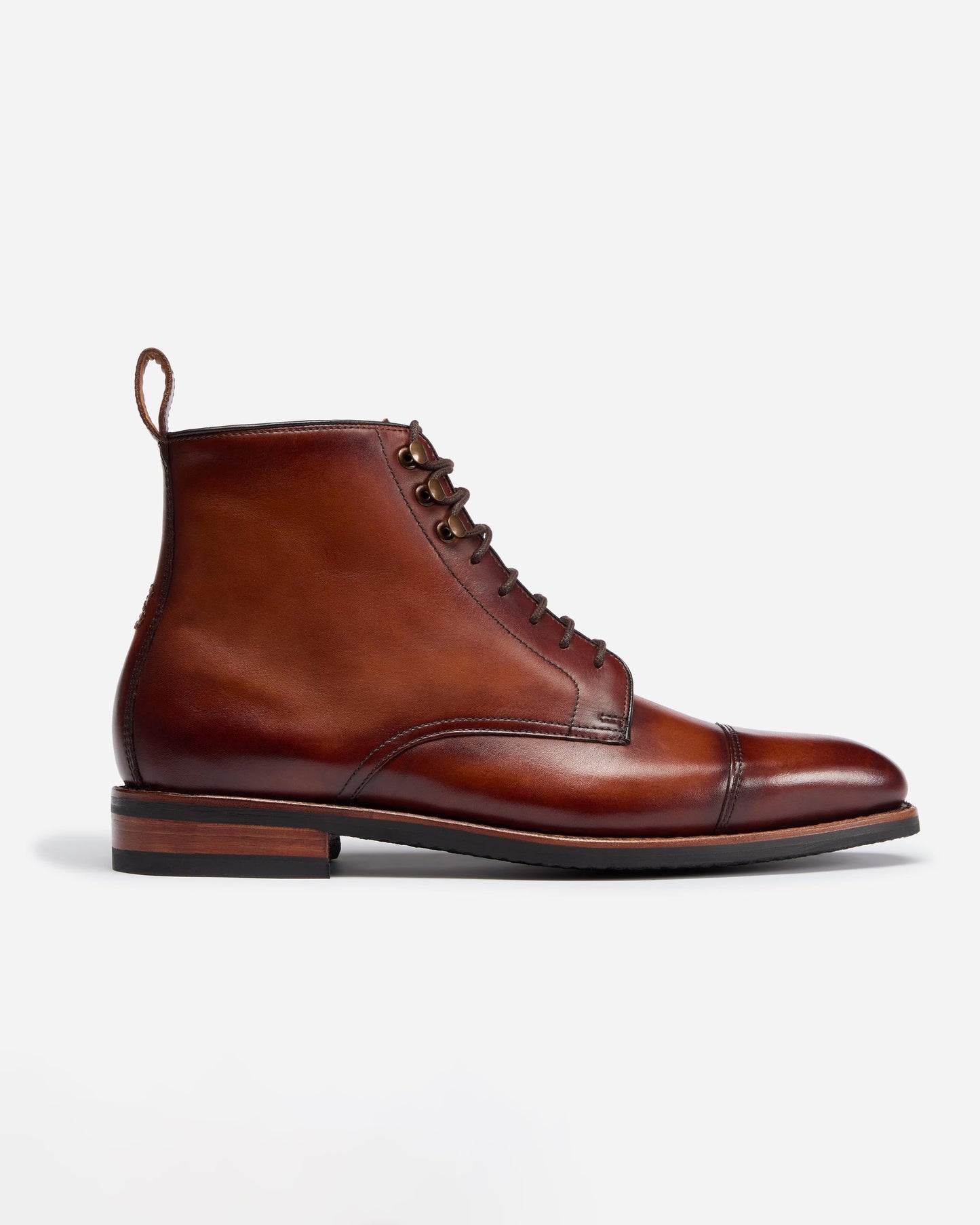 Oliver Sweeney Inglesham Mens Antiqued Calf Leather Boots - Dark Tan