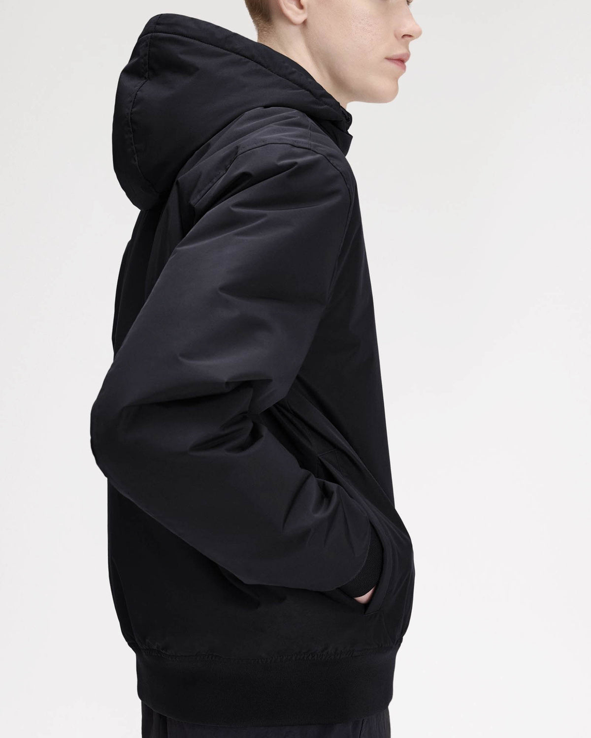 Fred Perry Mens Hooded Brentham Jacket - Black 184 side