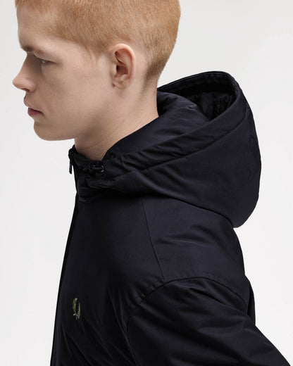 Fred Perry Mens Hooded Brentham Jacket - Black 184 hood detail