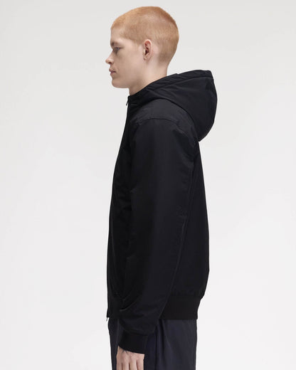 Fred Perry Mens Hooded Brentham Jacket - Black 184 profile