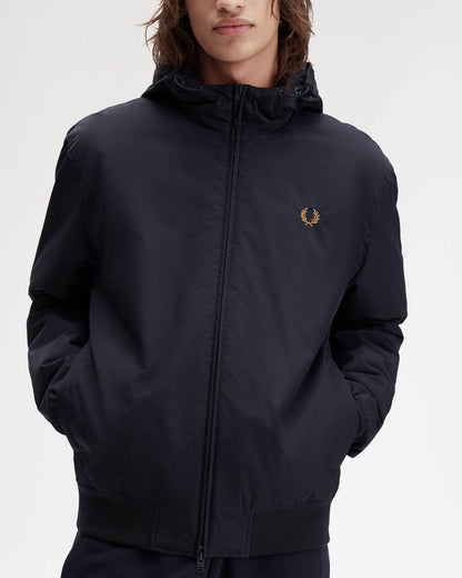 Fred Perry Mens Hooded Brentham Jacket - Navy 248