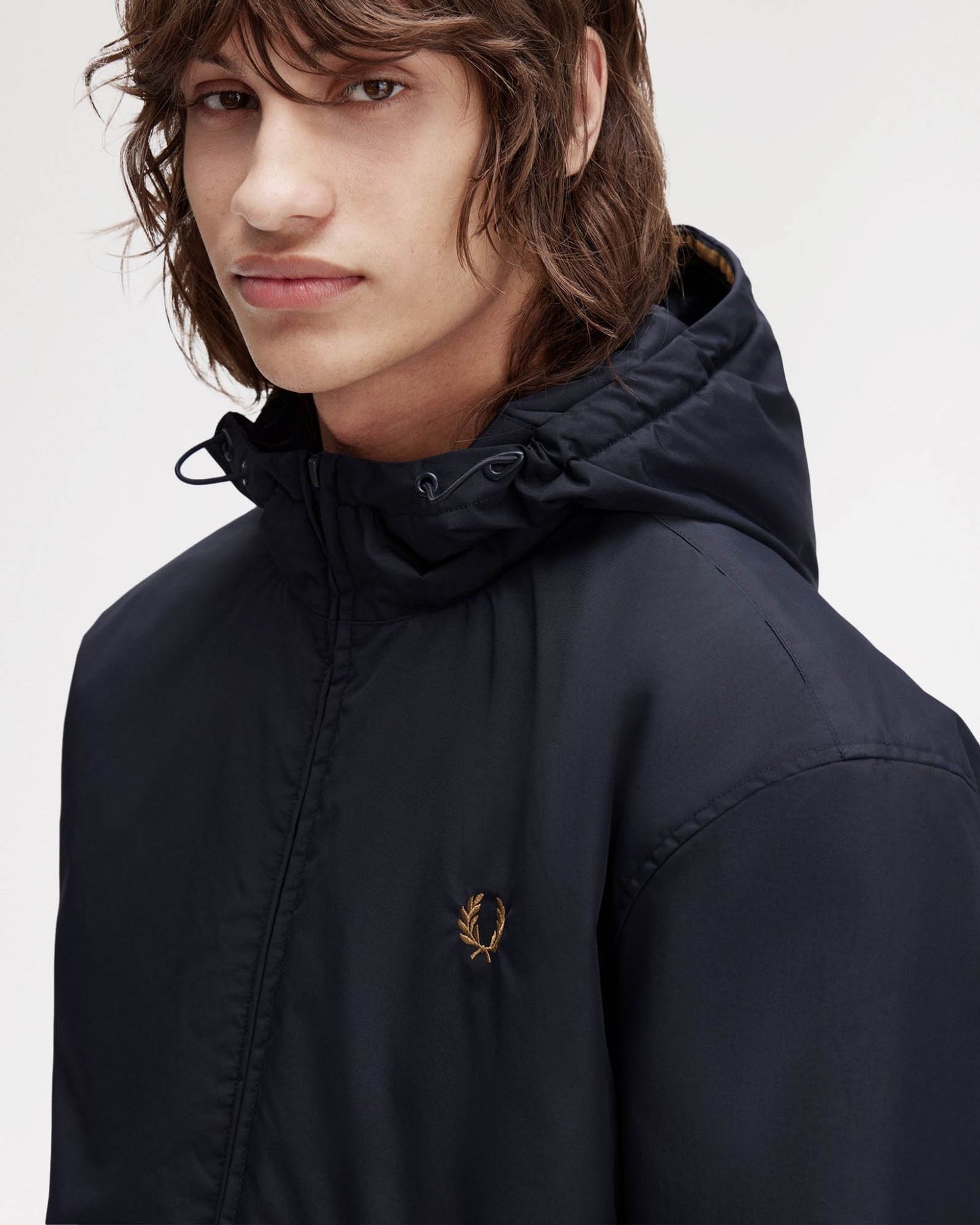 Fred Perry Mens Hooded Brentham Jacket - Navy 248