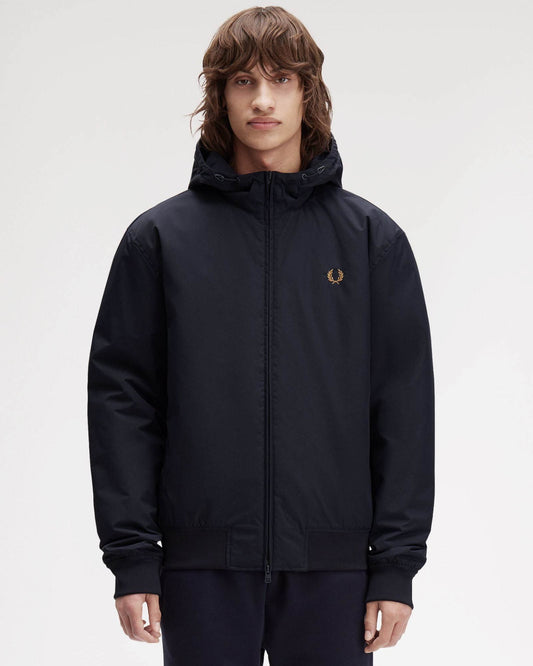Fred Perry Mens Hooded Brentham Jacket - Navy 248