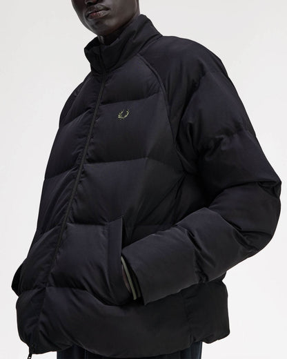 Fred Perry Mens Raglan Sleeve Padded Jacket - Black 102
