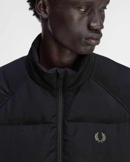 Fred Perry Mens Raglan Sleeve Padded Jacket - Black 102