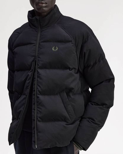 Fred Perry Mens Raglan Sleeve Padded Jacket - Black 102