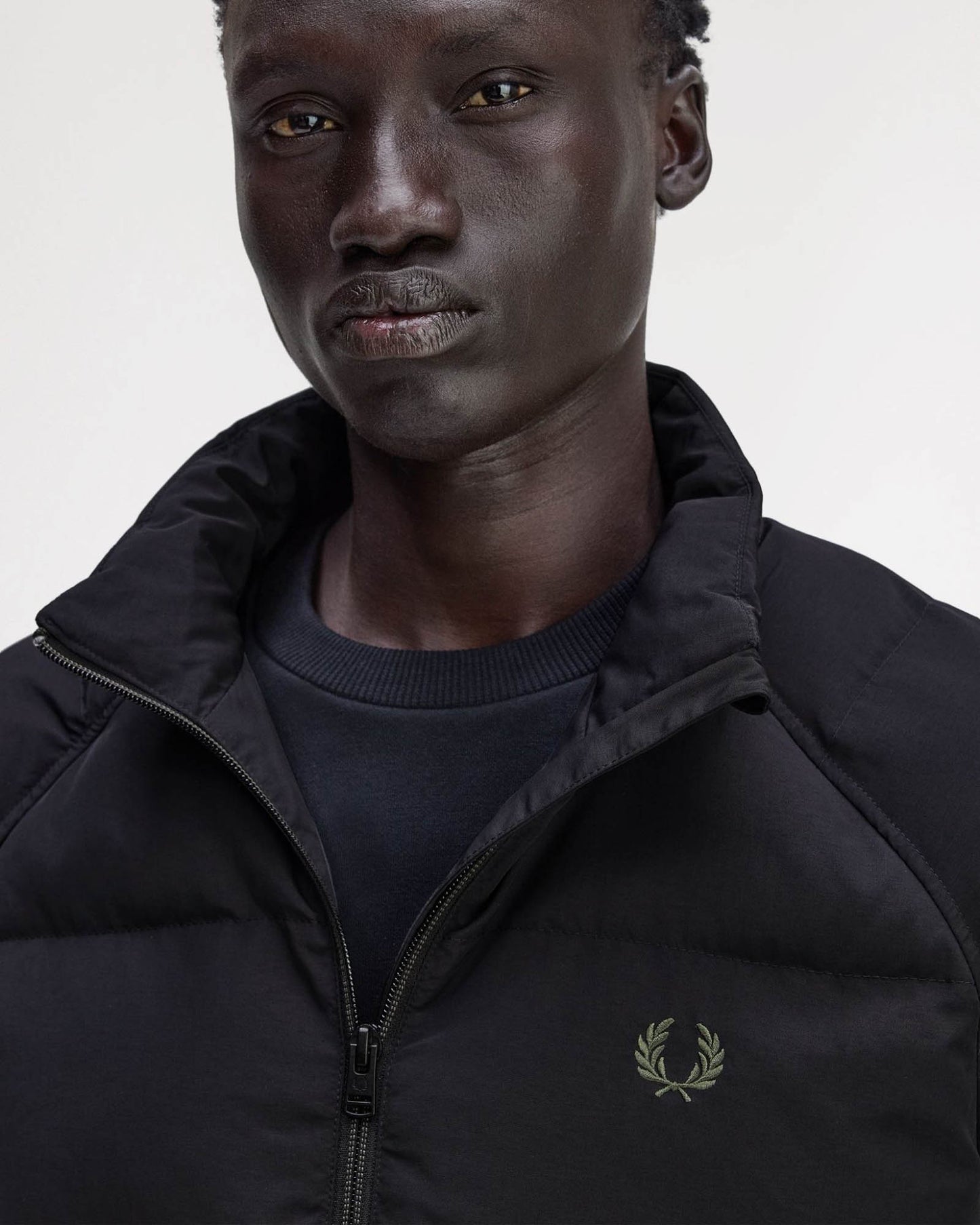 Fred Perry Mens Raglan Sleeve Padded Jacket - Black 102