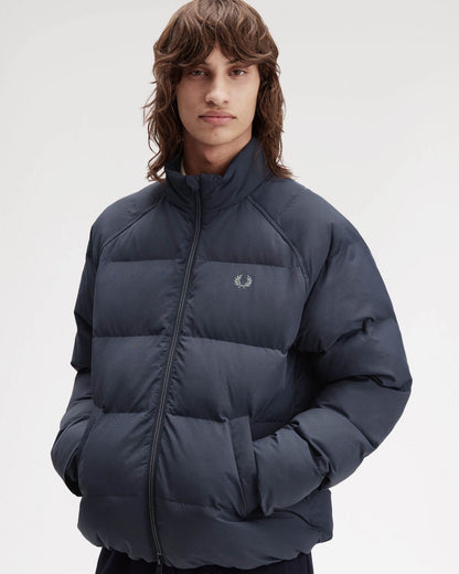 Fred Perry Mens Raglan Sleeve Padded Jacket - Dark Airforce 738