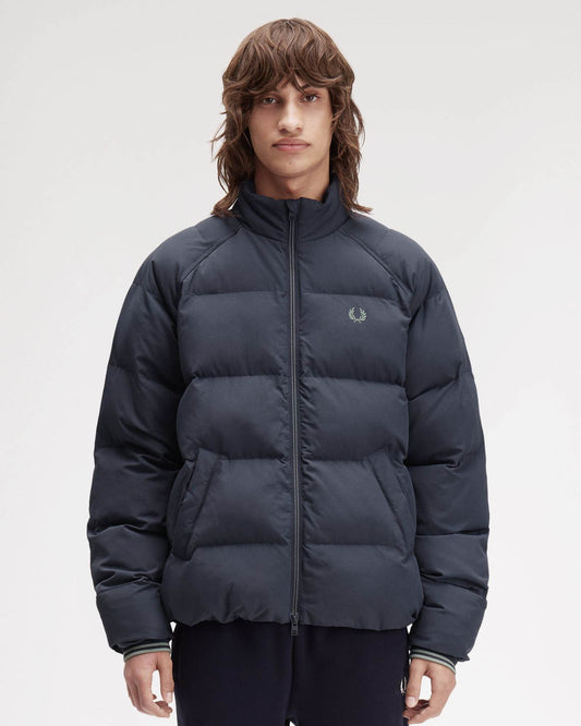 Fred Perry Mens Raglan Sleeve Padded Jacket - Dark Airforce 738