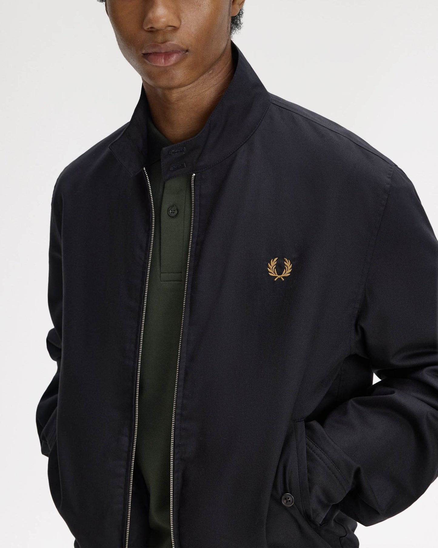 Fred Perry Mens Twill Harrington Jacket - Black 102