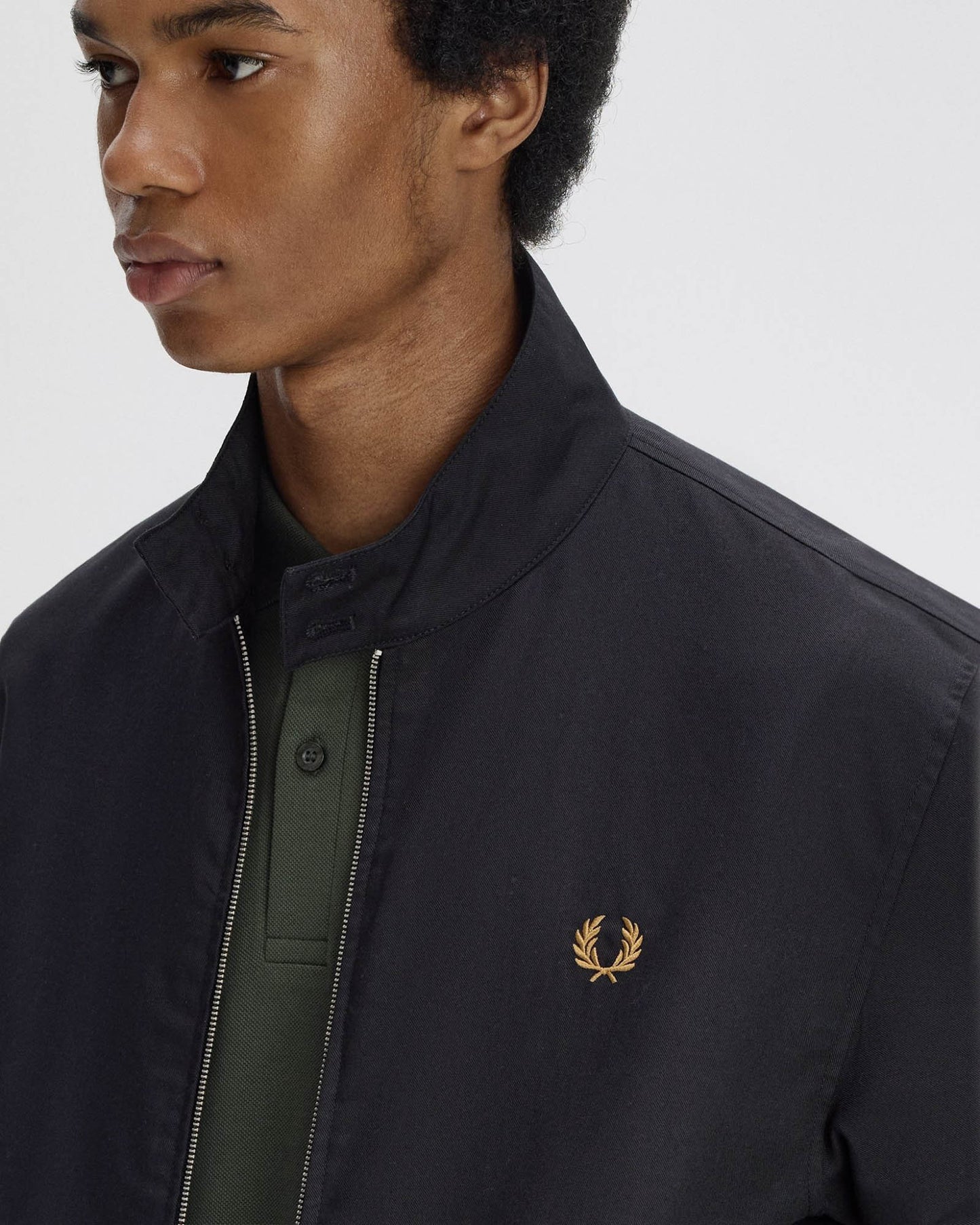 Fred Perry Mens Twill Harrington Jacket - Black 102