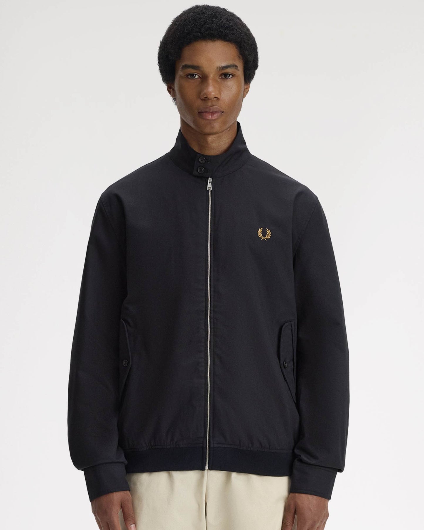 Fred Perry Mens Twill Harrington Jacket - Black 102