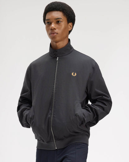 Fred Perry Mens Twill Harrington Jacket - Anchor Grey 297