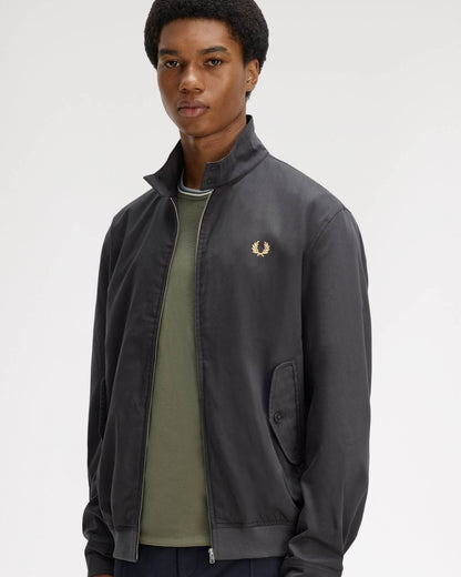 Fred Perry Mens Twill Harrington Jacket - Anchor Grey 297