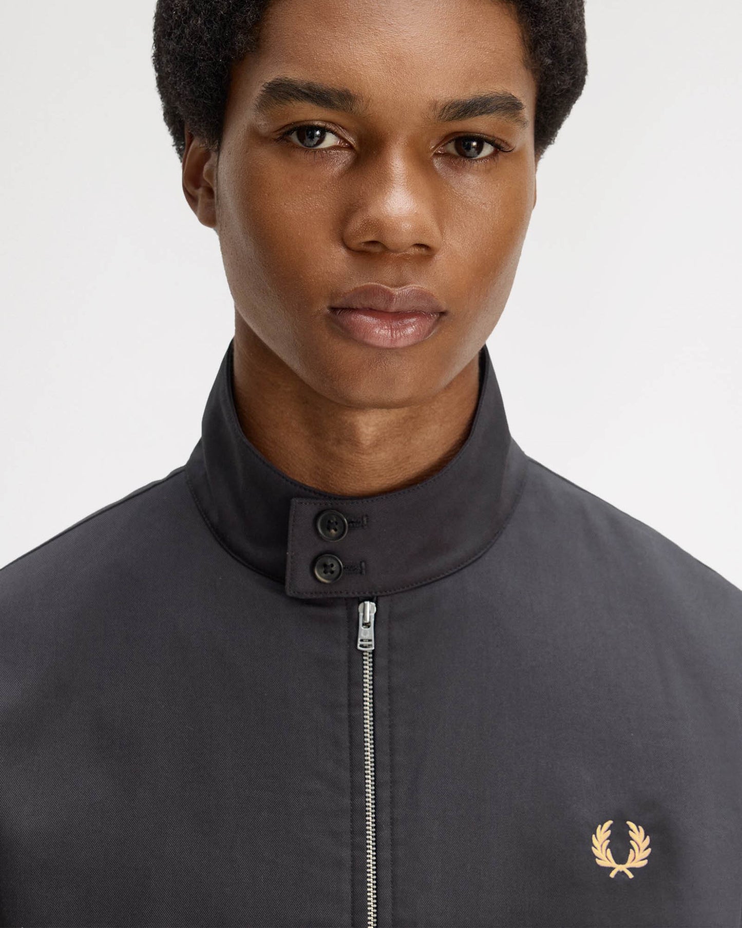 Fred Perry Mens Twill Harrington Jacket - Anchor Grey 297