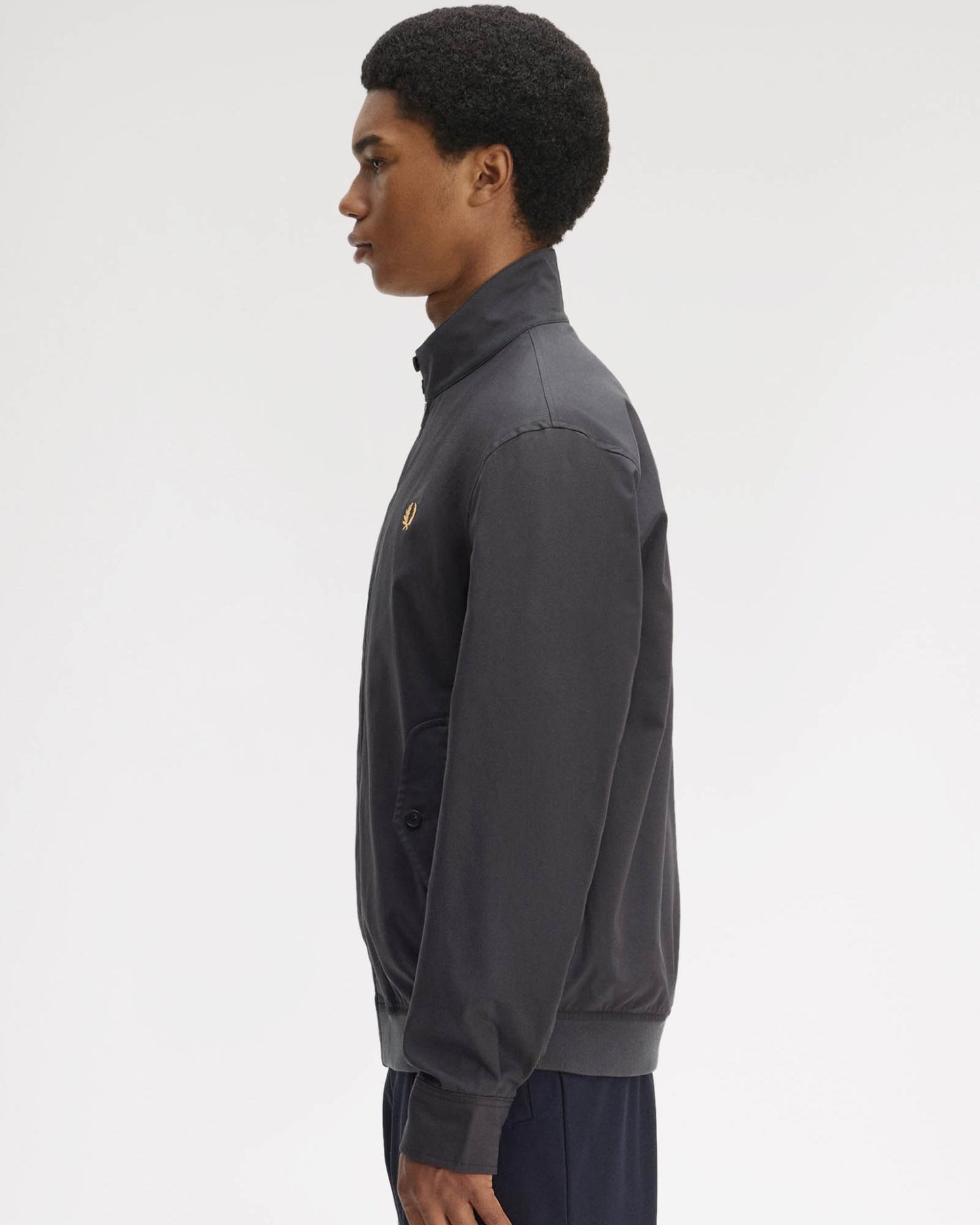 Fred Perry Mens Twill Harrington Jacket - Anchor Grey 297