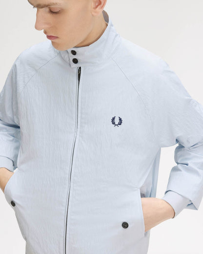 Fred Perry Mens Crinkle Harrington Jacket - Dusky Blue 28A