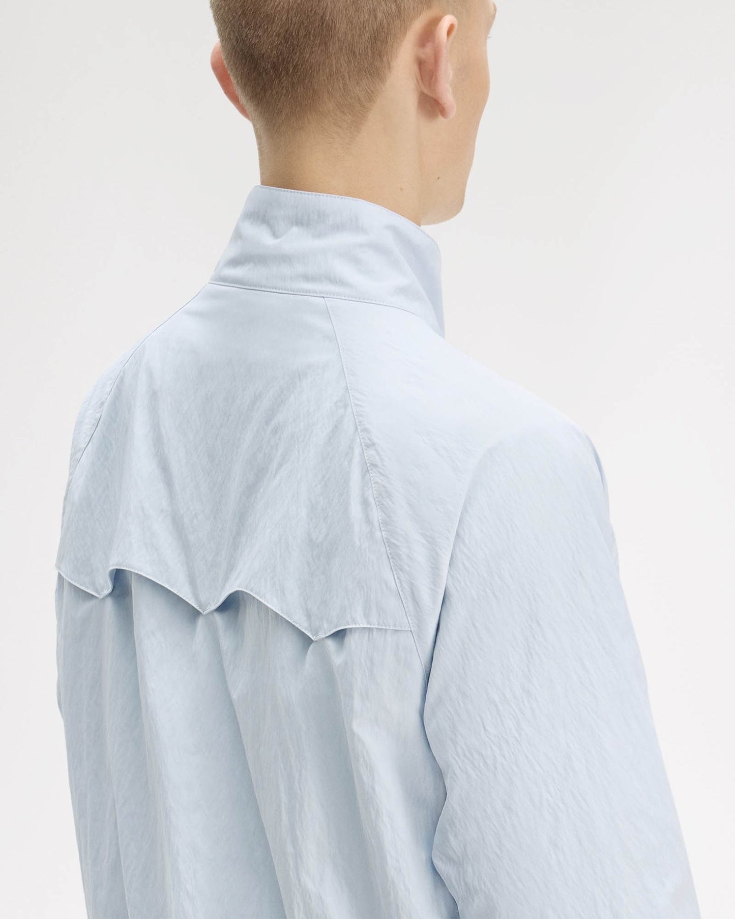 Fred Perry Mens Crinkle Harrington Jacket - Dusky Blue 28A