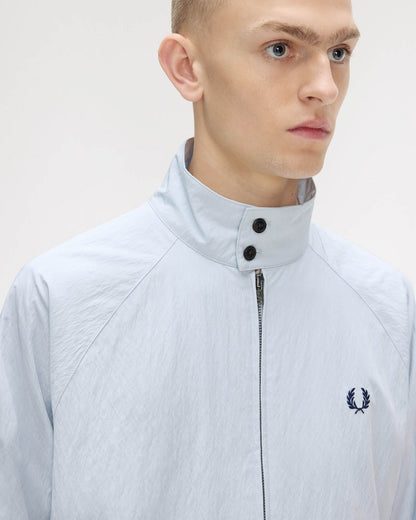 Fred Perry Mens Crinkle Harrington Jacket - Dusky Blue 28A