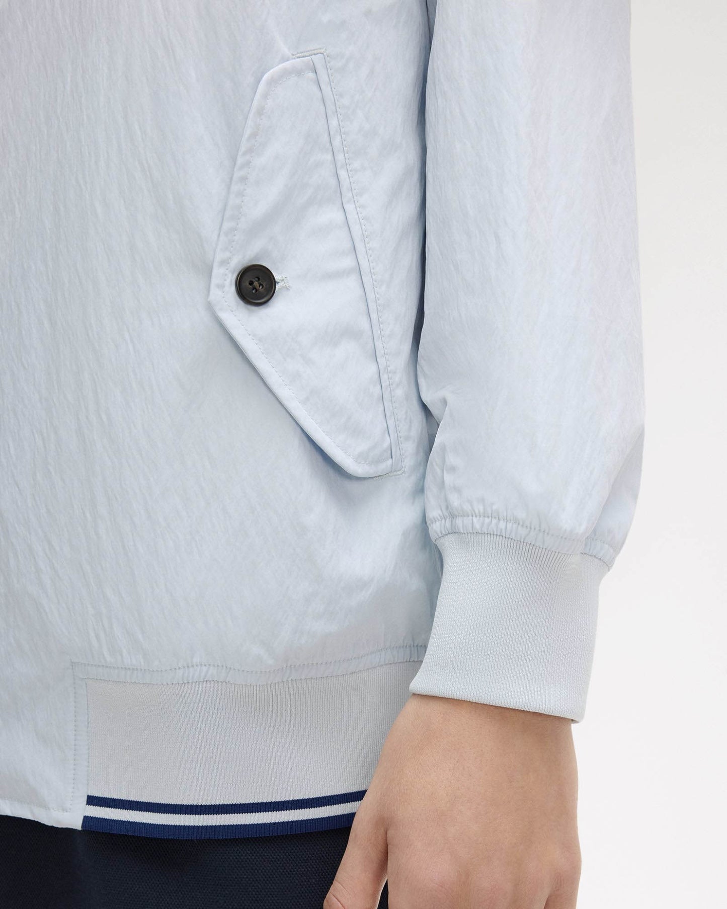 Fred Perry Mens Crinkle Harrington Jacket - Dusky Blue 28A