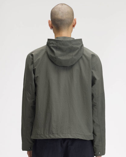 Fred Perry Mens Cropped Ripstop Parka - Field Green D09, back