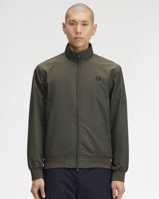 Fred Perry Mens Brentham Jacket - Field Green 148, front