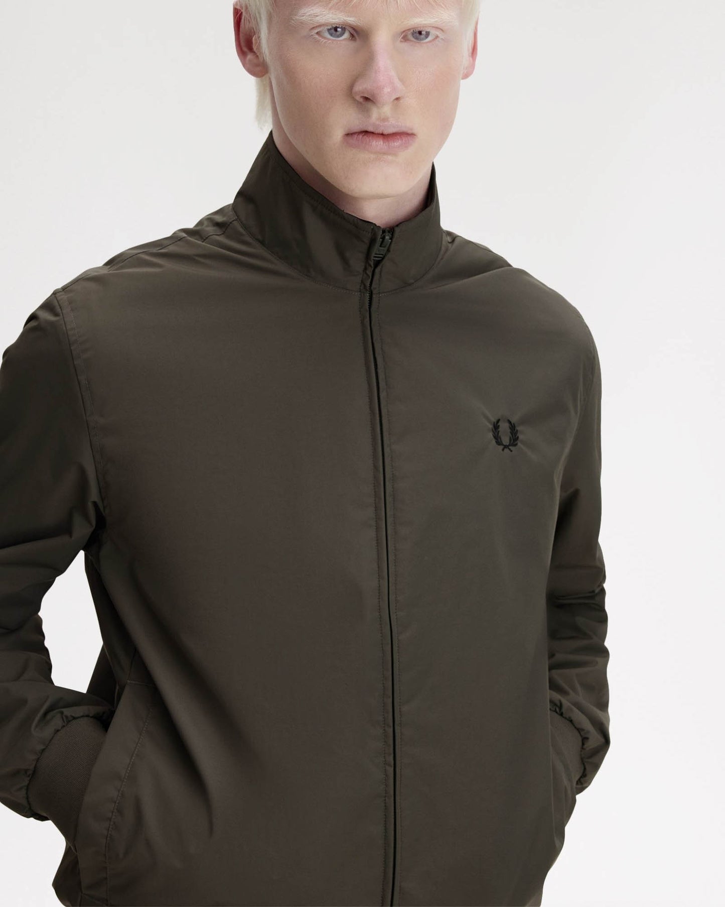 Fred Perry Mens Brentham Jacket - Field Green/Black U70