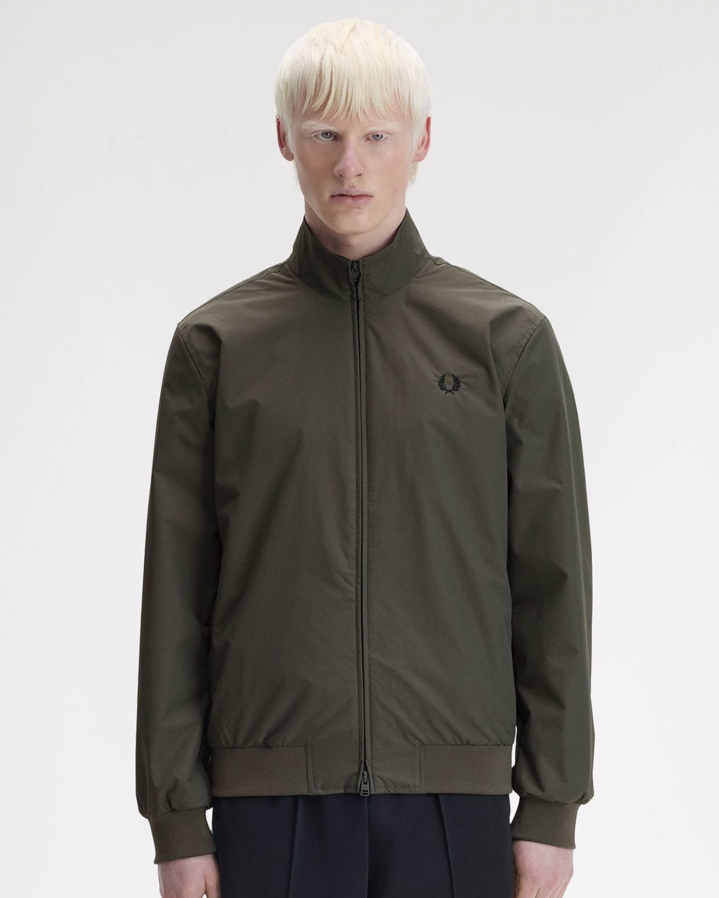 Fred Perry Mens Brentham Jacket - Field Green/Black U70