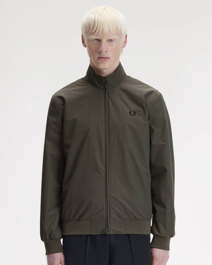 Fred Perry Mens Brentham Jacket - Field Green/Black U70