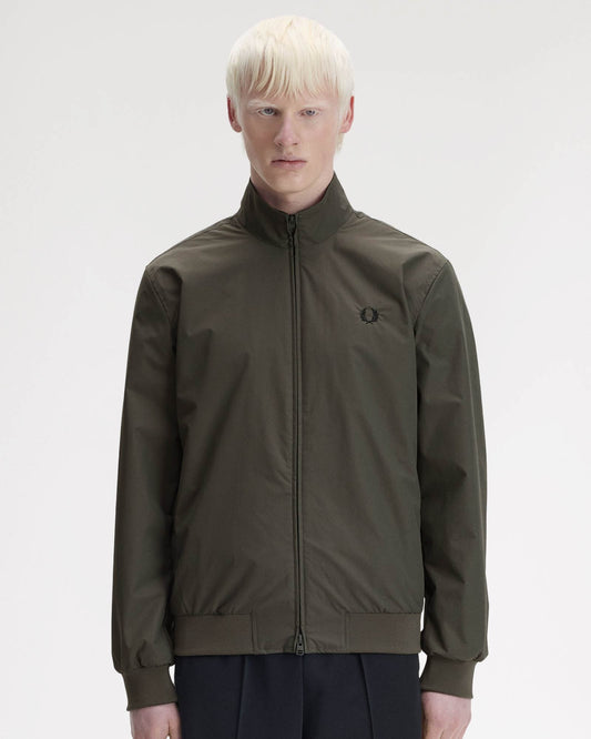 Fred Perry Mens Brentham Jacket - Field Green/Black U70