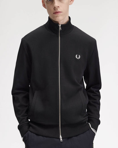 Fred Perry Mens Zip Through Sweatshirt - Black 102 front 2
