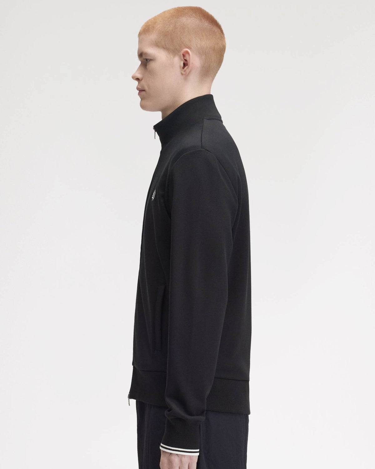 Fred Perry Mens Zip Through Sweatshirt - Black 102 side